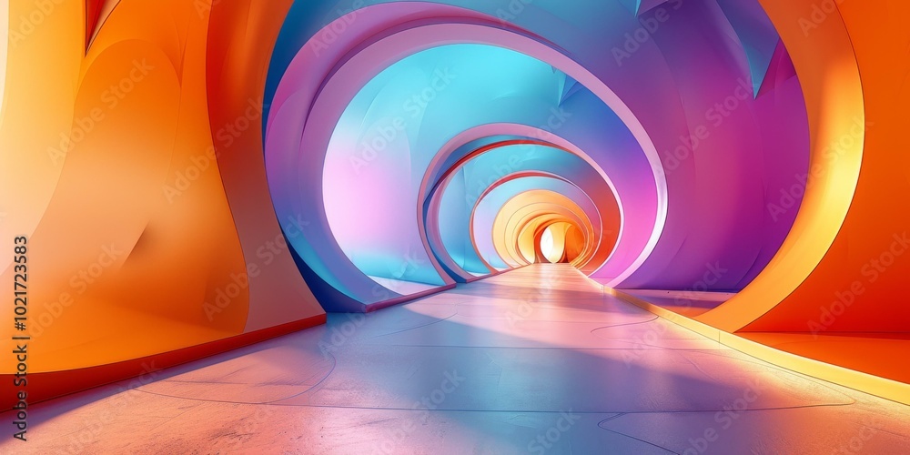Obraz premium Colorful Futuristic Tunnel