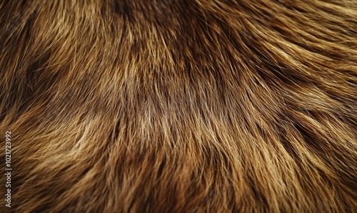 The fur of a brown animal is shown in detail, with the texture