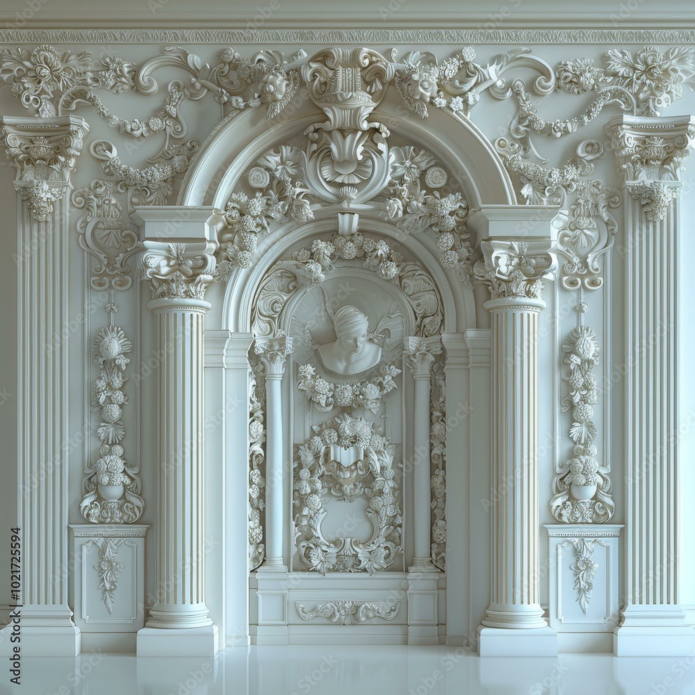 Fototapeta premium Elegant Baroque Architectural Design Interior
