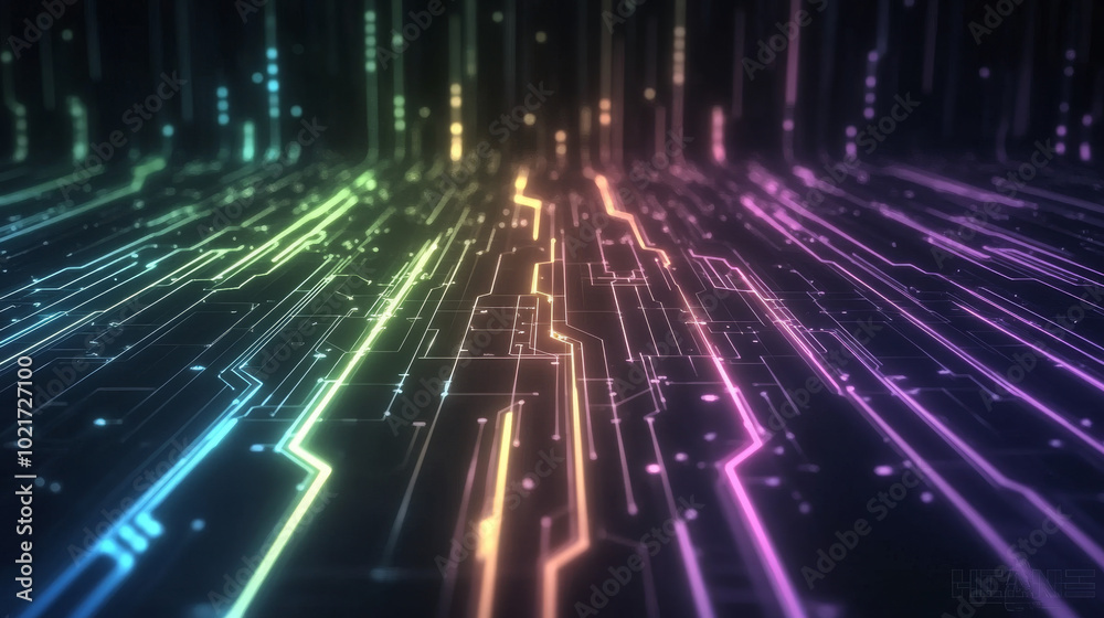 Abstract digital background with glowing lines. Abstract digital background with glowing lines.