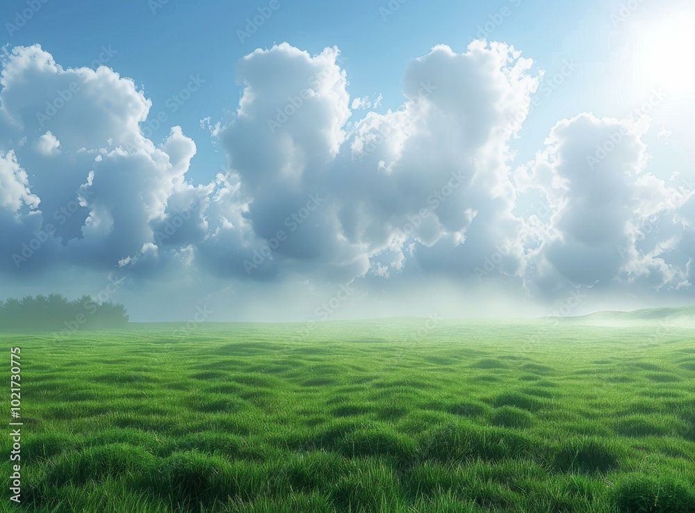 Peaceful Meadow Under a Cloudy Sky Peaceful Meadow Under a Cloudy Sky