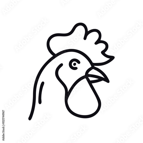 Vector illustration of a rooster Head, Chicken icons.