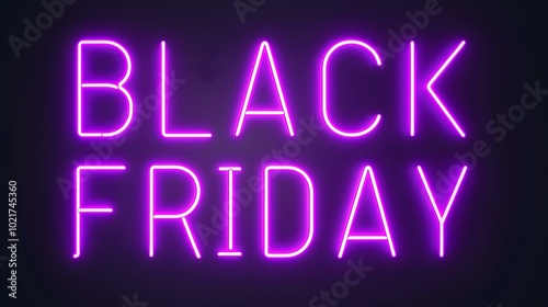 Purple 'BLACK FRIDAY' Neon Sign on an elegant Dark Background