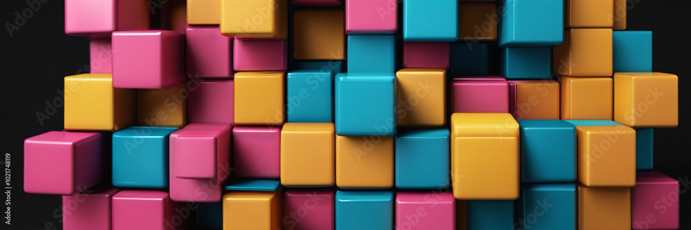 Abstract Colorful Cubes Pattern Abstract Colorful Cubes Pattern