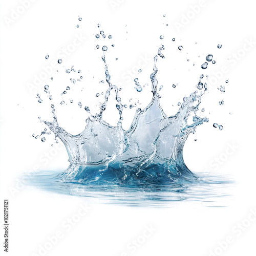 Realistic water splash isolated wave-style on a transparent background
