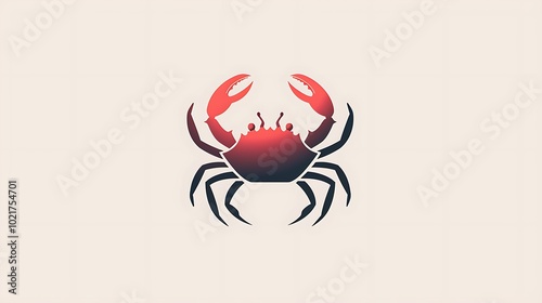 Craft a simple minimalistic crab logo icon isolated on a white background