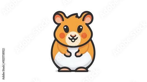 Craft a simple minimalistic hamster logo icon isolated on a white background photo