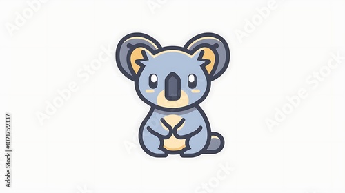 Craft a simple minimalistic koala logo icon isolated on a white background