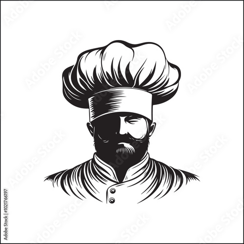 chef, cook, hat, cooking, illustration, food, restaurant, icon, vector, cartoon, 3d, symbol, cuisine, cap, person, kitchen, object, silhouette, uniform, design