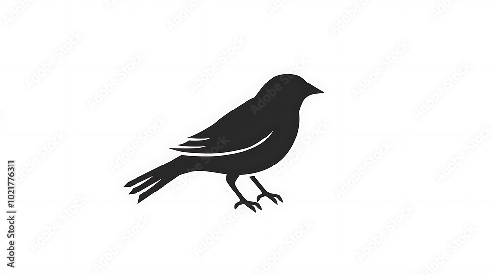Create a sleek minimalistic sparrow logo icon isolated on a white background Create a sleek minimalistic sparrow logo icon isolated on a white background