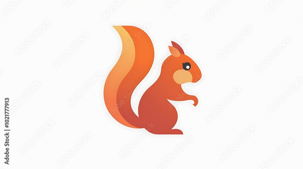 Create a sleek minimalistic squirrel logo icon isolated on a white background Create a sleek minimalistic squirrel logo icon isolated on a white background