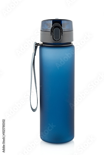Sports water bottle isolated on white background. Full depth of field.