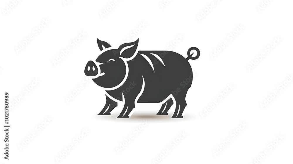 Design a modern minimalistic pig logo icon isolated on a white background Design a modern minimalistic pig logo icon isolated on a white background