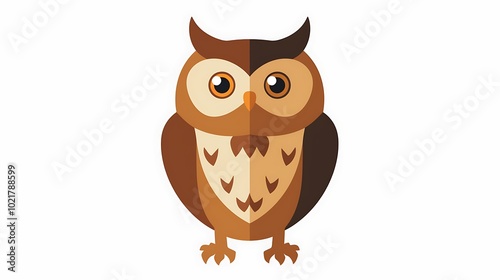 Design a modern minimalistic owl logo icon isolated on a white background photo