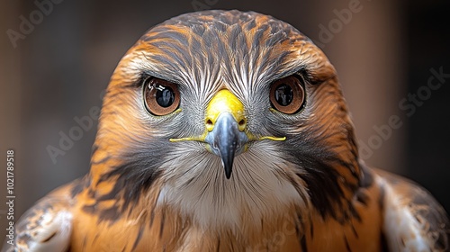 Close-up portrait of a hawk with sharp eyes and a piercing gaze.