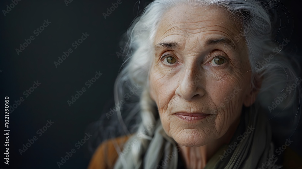 Portrait of a serene elderly woman