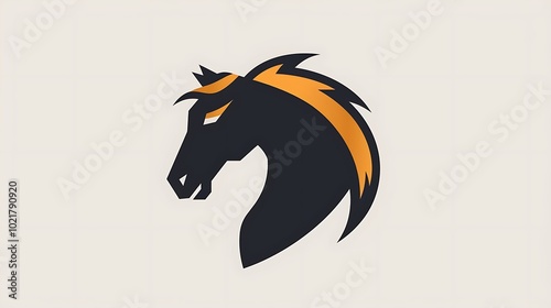 Design a modern minimalistic horse logo icon isolated on a white background photo