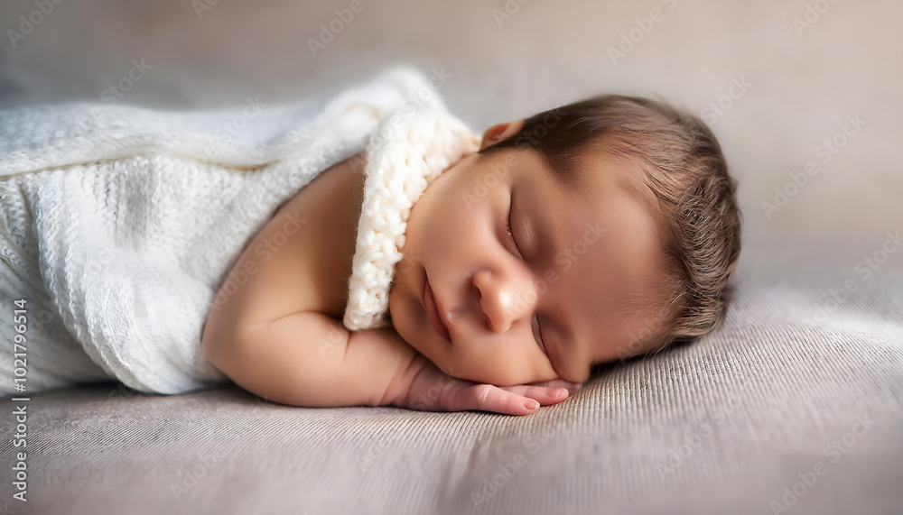 Adorable sleeping newborn baby. Close up portrait Adorable sleeping newborn baby. Close up portrait