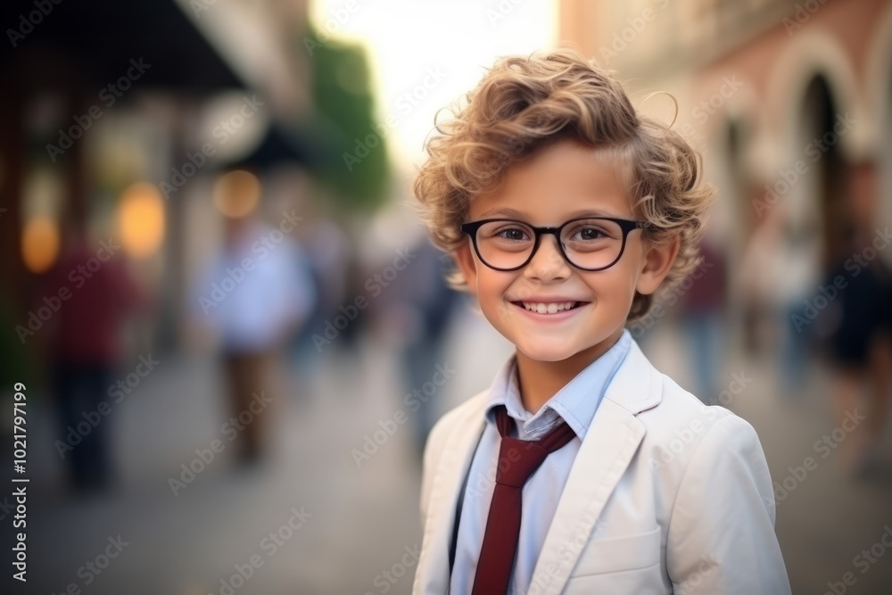 Portrait of cute little boy in eyeglasses looking at camera Portrait of cute little boy in eyeglasses looking at camera