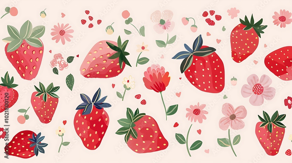 seamless background with strawberries seamless background with strawberries