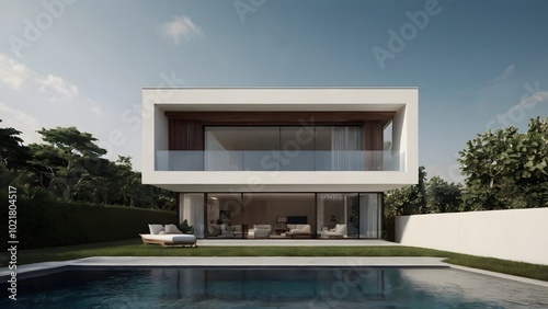 Luxury House, Modern house with garden.