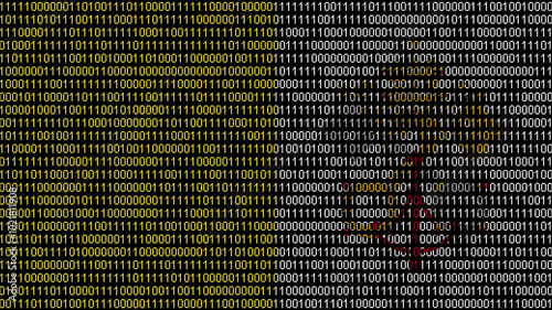 Binary code on flag of Vatican City (Holy See). Program source code or Hacker concept on Vatican flag, Holy See flag. Vatican City digital technology security, hacking or programming