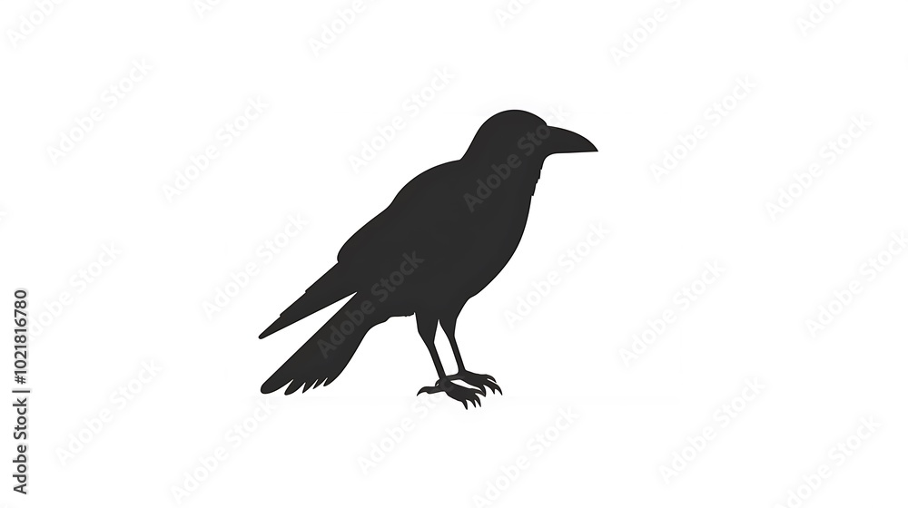 Generate a chic minimalistic crow logo icon isolated on a white background Generate a chic minimalistic crow logo icon isolated on a white background