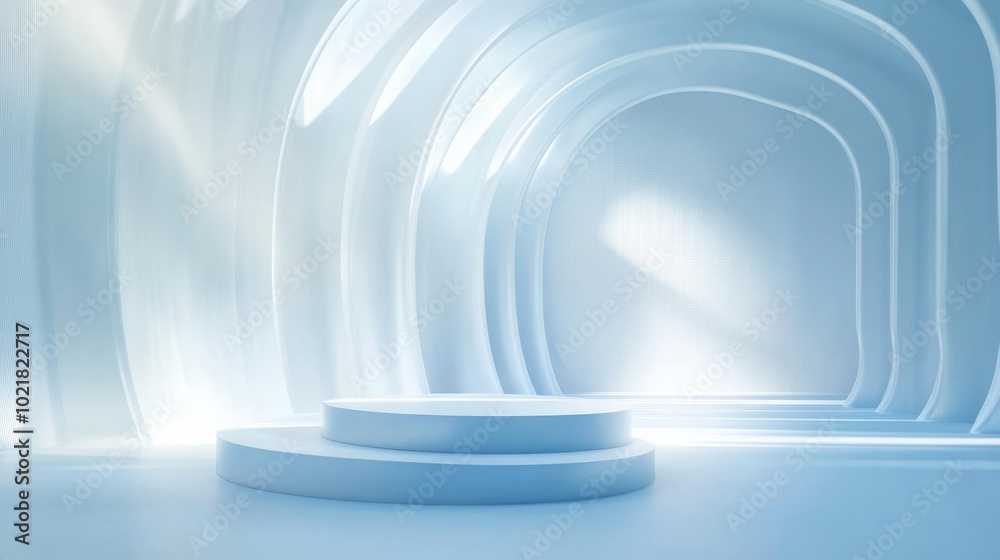 Business background with light podium and blue tones -- Business background with light podium and blue tones --