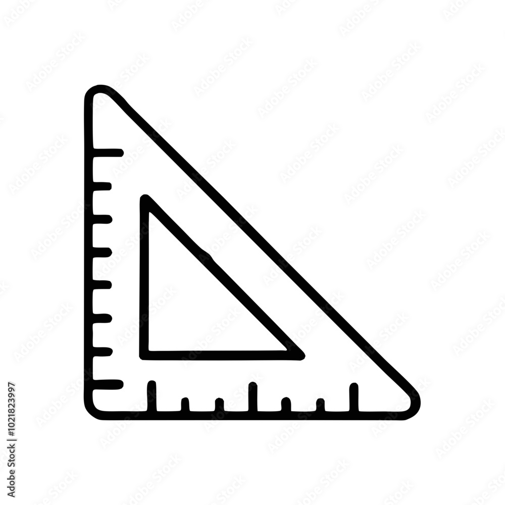 Ruler icon with a minimal style and black lines on a white background for measuring and drawing Ruler icon with a minimal style and black lines on a white background for measuring and drawing
