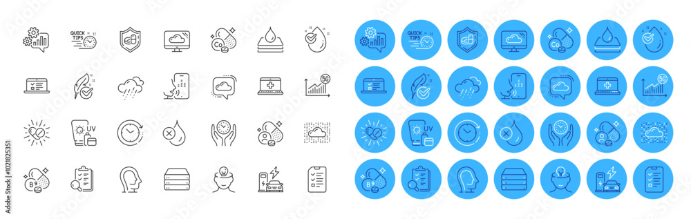 Time change, Quick tips and Cloud communication line icons pack. Hypoallergenic tested, Waterproof, Inspect web icon. No waterproof, Sunscreen, Safe time pictogram. Cogwheel, Interview. Vector Time change, Quick tips and Cloud communication line icons pack. Hypoallergenic tested, Waterproof, Inspect web icon. No waterproof, Sunscreen, Safe time pictogram. Cogwheel, Interview. Vector