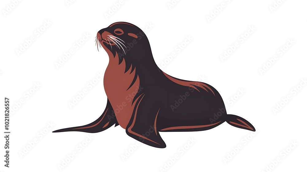 Illustrate a stylish minimalistic sea lion logo icon isolated on a white background Illustrate a stylish minimalistic sea lion logo icon isolated on a white background