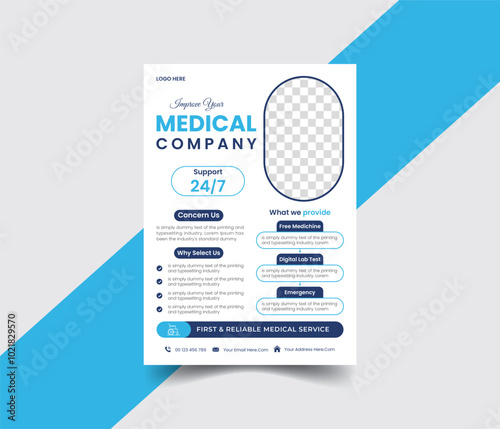 Corporate healthcare and medical flyer design template