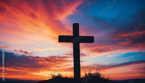 Silence at Sunset: The Cross and the Fiery Sky