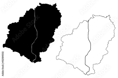 Seongnam City (South Korea, Republic of Korea, ROK, Gyeonggi Province) map vector illustration, scribble sketch City of Seongnam map