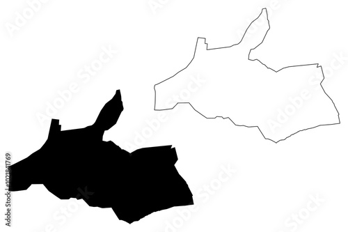 Al Ain City (United Arab Emirates, UAE, Emirate of Abu Dhabi) map vector illustration, scribble sketch City of Al-Ain map