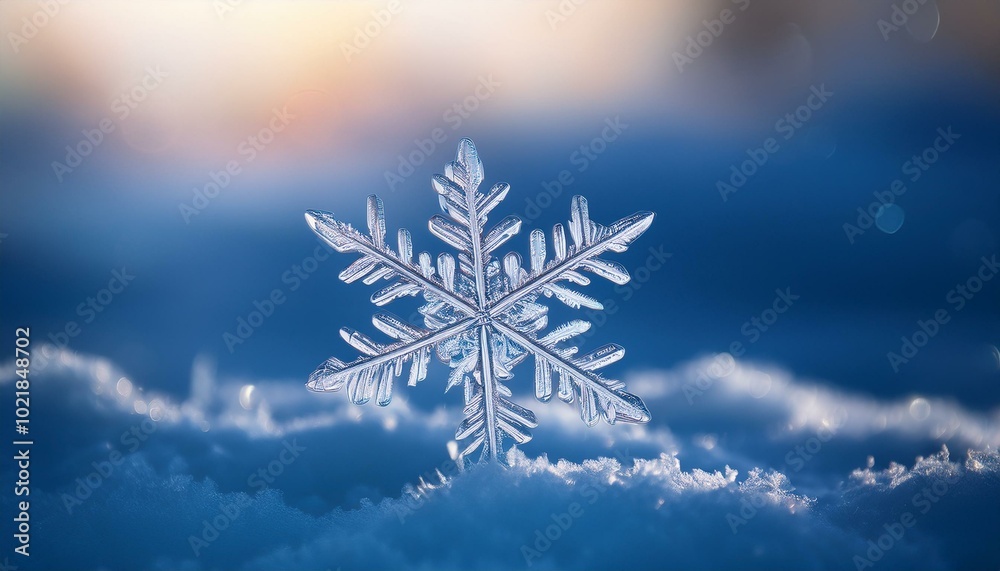 Close-up of a delicate snowflake Close-up of a delicate snowflake