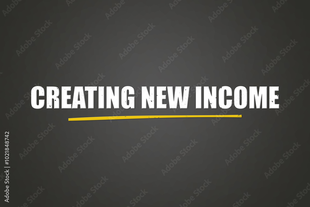 Creating new income. A blackboard with white text. Illustration with grunge text style. Creating new income. A blackboard with white text. Illustration with grunge text style.