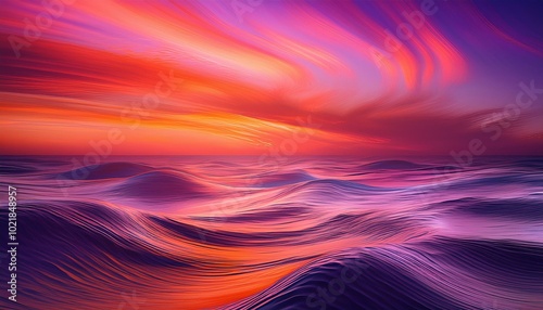 Abstract sunset over waves