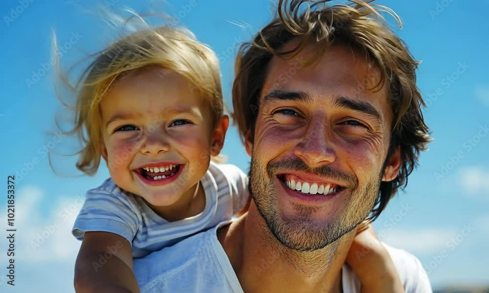 father carrying his kid on his back, playing with children, happy fatherhood relation father carrying his kid on his back, playing with children, happy fatherhood relation