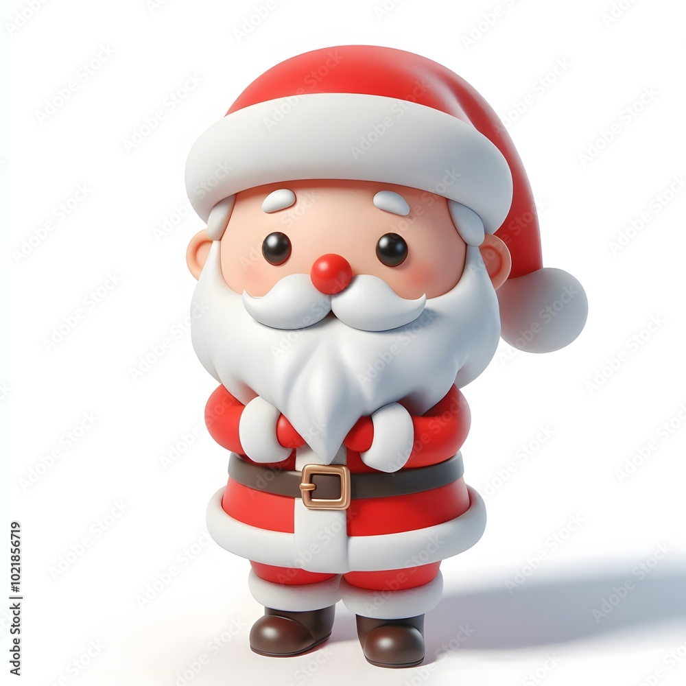 3D cartoon character Santa Claus Marry Christmas happy smile, Santa Claus's character is isolated on a white background. 3D cartoon character Santa Claus Marry Christmas happy smile, Santa Claus's character is isolated on a white background.