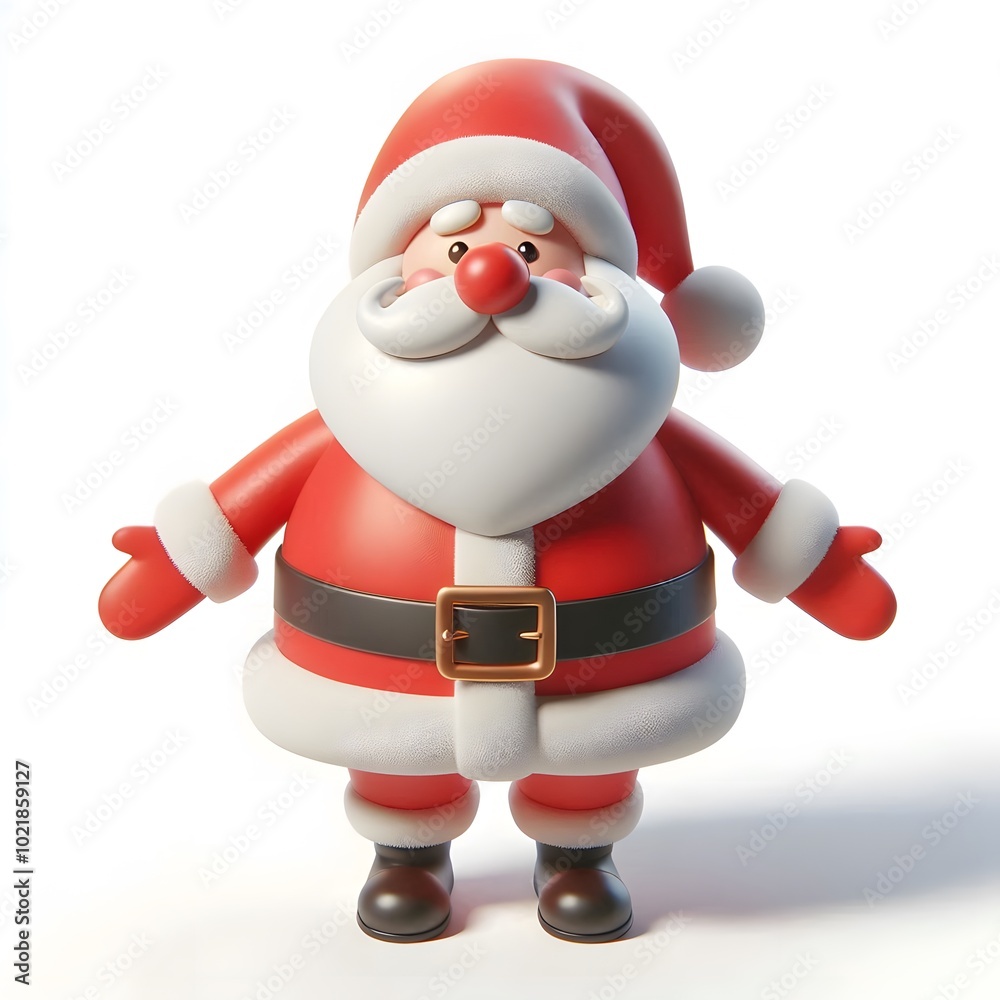 3D cartoon character Santa Claus Marry Christmas happy smile, Santa Claus's character is isolated on a white background. 3D cartoon character Santa Claus Marry Christmas happy smile, Santa Claus's character is isolated on a white background.