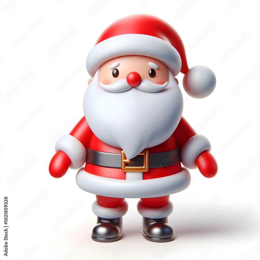 3D cartoon character Santa Claus Marry Christmas happy smile, Santa Claus's character is isolated on a white background. 3D cartoon character Santa Claus Marry Christmas happy smile, Santa Claus's character is isolated on a white background.