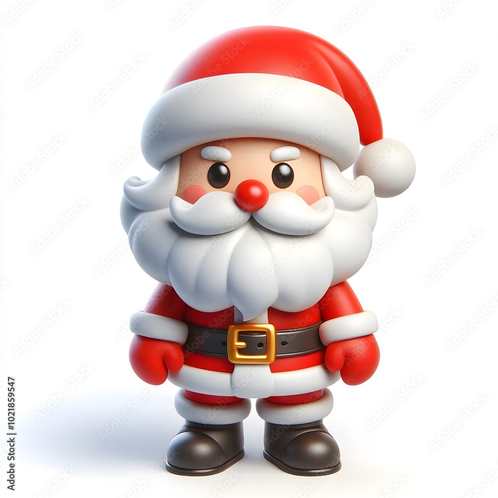 3D cartoon character Santa Claus Marry Christmas happy smile, Santa Claus's character is isolated on a white background. 3D cartoon character Santa Claus Marry Christmas happy smile, Santa Claus's character is isolated on a white background.
