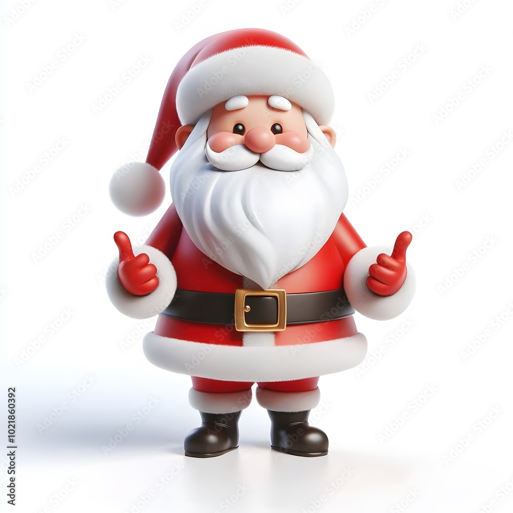 3D cartoon character Santa Claus Marry Christmas happy smile, Santa Claus's character is isolated on a white background. 3D cartoon character Santa Claus Marry Christmas happy smile, Santa Claus's character is isolated on a white background.