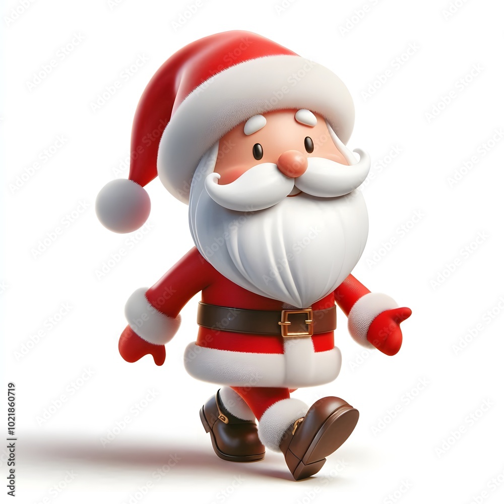 3D cartoon character Santa Claus Marry Christmas happy smile, Santa Claus's character is isolated on a white background. 3D cartoon character Santa Claus Marry Christmas happy smile, Santa Claus's character is isolated on a white background.