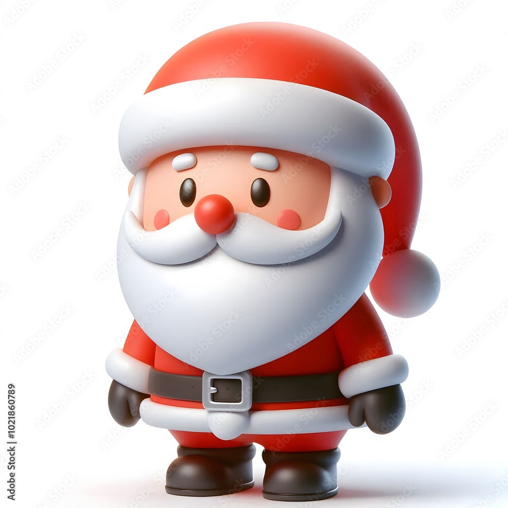 3D cartoon character Santa Claus Marry Christmas happy smile, Santa Claus's character is isolated on a white background. 3D cartoon character Santa Claus Marry Christmas happy smile, Santa Claus's character is isolated on a white background.
