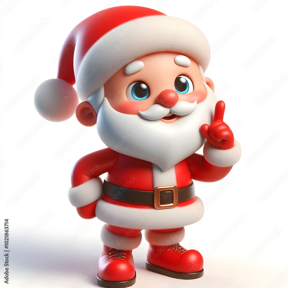 3D cartoon character Santa Claus Marry Christmas happy smile, Santa Claus's character is isolated on a white background. 3D cartoon character Santa Claus Marry Christmas happy smile, Santa Claus's character is isolated on a white background.