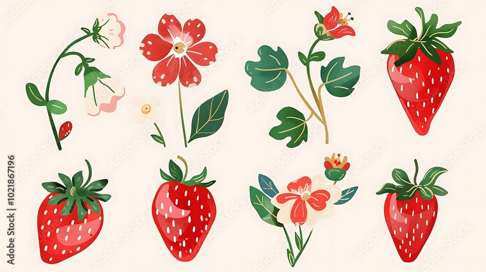 Berries set on abstract background. Cherry, raspberry, blueberry, blackberry, strawberry and other berry taste. Fresh summer juicy berry. Flat Vector illustration Berries set on abstract background. Cherry, raspberry, blueberry, blackberry, strawberry and other berry taste. Fresh summer juicy berry. Flat Vector illustration
