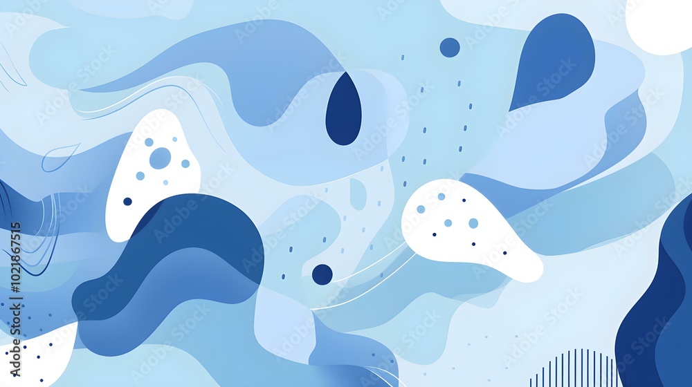 Seamless Background of abstract Shapes and Textures in blue Tones. Creative Wallpaper Seamless Background of abstract Shapes and Textures in blue Tones. Creative Wallpaper