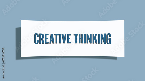 Creative Thinking. A card isolated on blue background. photo